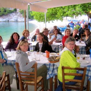 Enjoying dinner at a Fish Taverna by the Sea