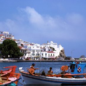 Fishermen in Skopelos Port