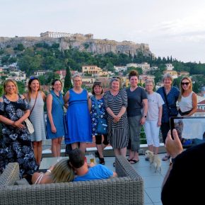 Photo Op on the Hotel Terrace in Athens